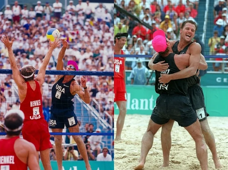 Karch Kiraly cùng Kent Steffes giành HCV bóng chuyền bãi biển Olympic 1996